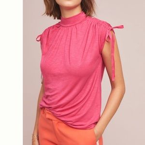 by Anthropologie Kali ruched top raspberry pink